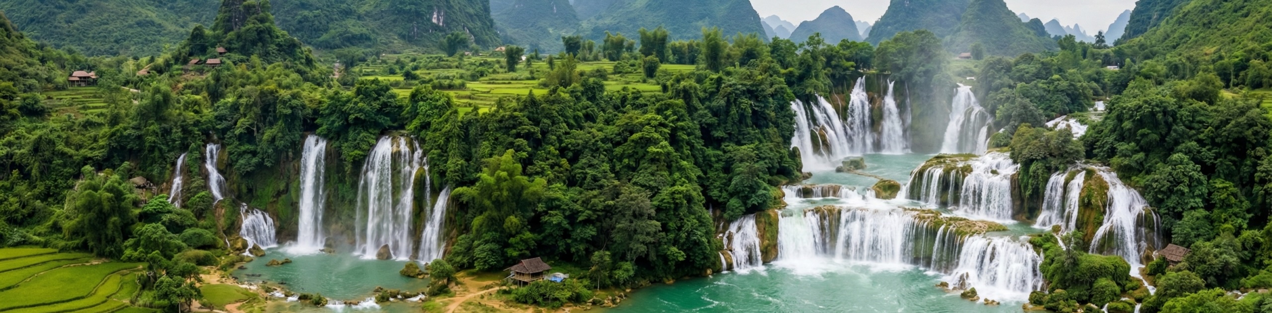 Vietnam Waterfall and Mountain